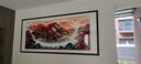 菲伦美国画山水画聚宝盆客厅装饰画办公室挂画风景靠山图书房茶室壁画 聚宝盆锦绣山川 48*118cm相纸+典雅红褐实木框 实拍图