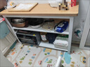 立太厨房置物架落地多功能切菜桌子工作台多层微波炉锅具收纳架窄边柜 二层长120宽35高80 【加厚30mm台面】台面可剁骨 实拍图