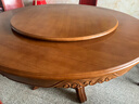 歆菲逸 实木餐桌家用圆形转盘餐桌椅组合吃饭桌中式圆桌餐厅家具桌子 1.4米餐桌带转盘 实拍图