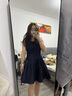 UR2025春季新款女装撞色蕾丝蝴蝶结无袖牛仔连衣裙UYY850049 靛蓝 S 实拍图