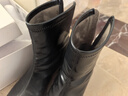 百丽（Belle）休闲舒适弹力靴增高显瘦短筒靴B2348DZ4 黑色 37 (235mm) 实拍图