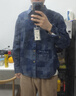 马登工装 美式复古boro蓝染拼接丹宁衬衫百家布牛仔长袖衬衣男春 牛仔蓝 S 实拍图