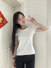 俞兆林圆领短袖t恤女2025夏季新款修身百搭显瘦时尚潮流半袖打底衫上衣 白色-圆领 L 101-110斤 实拍图