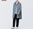 无印良品 MUJI 男式 木棉混 大衣 风衣外套男中长款长袖立领男装AD0VDA4S 中灰色 XL(180/104A) 实拍图