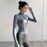 槿城瑜伽服女春秋长袖高弹速干透气运动外套健身服紧身显瘦上衣WT01 黑色-上衣 M （95-105斤） 实拍图