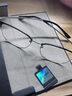 明月镜片 轻钛男士商务眼镜框防蓝光配镜近视眼镜可配度数眼镜 36030 C2银色+哑黑 实拍图