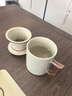 宜杯子汝窑茶杯茶水分离家用陶瓷泡茶杯大容量高档办公杯商务杯400ml 米黄汝窑尚文杯 实拍图