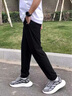 啄木鸟冰丝裤子男夏季薄款弹力速干高档休闲裤男大码透气户外运动直筒裤 黑色直筒+灰色直筒【2条装】 3XL 【150-165斤】 实拍图