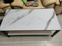时黛家居办公茶几简约 玻璃仿大理石岩板纹客厅家用双层茶几桌 实拍图