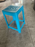 茶花（CHAHUA）塑料凳子时尚创意椅凳加厚方凳弧形塑料条纹高凳可叠加 【蓝灰色】条纹高凳 46.6cm 【1个装】 实拍图