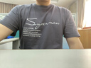 阿诺顿【纯棉四件】短袖t恤男士半截袖衫衣服男装夏季圆领宽松青年大码 格黑+K灰+S灰+R黑 XL 建议135-150斤 实拍图