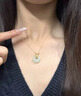 周百福【1000+门店】小杏运银项链女士和田玉平安扣吊坠生日送女友礼物 实拍图