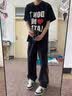 OEMG夏季工装休闲裤子男士春秋速干美式潮牌潮流户外直筒百搭条纹裤子 DSA178-K5036黑色 【高品质认证】 XL [建议125-140斤] 实拍图