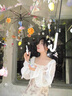舒芳蝶（shufangdie）碎花吊带连衣裙2026夏季新款女装收腰气质防晒开衫两件套装裙女春 米白色开衫+紫色碎花吊带裙 M 实拍图