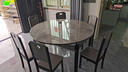 风之意 餐桌 岩板餐桌椅组合现代简约可伸缩折叠圆形家用小户型北欧实木饭桌FR-103YSL 加厚岩板黑灰框架-云多拉灰/亮光-【实木椅】 1.5m 一桌六椅 实拍图