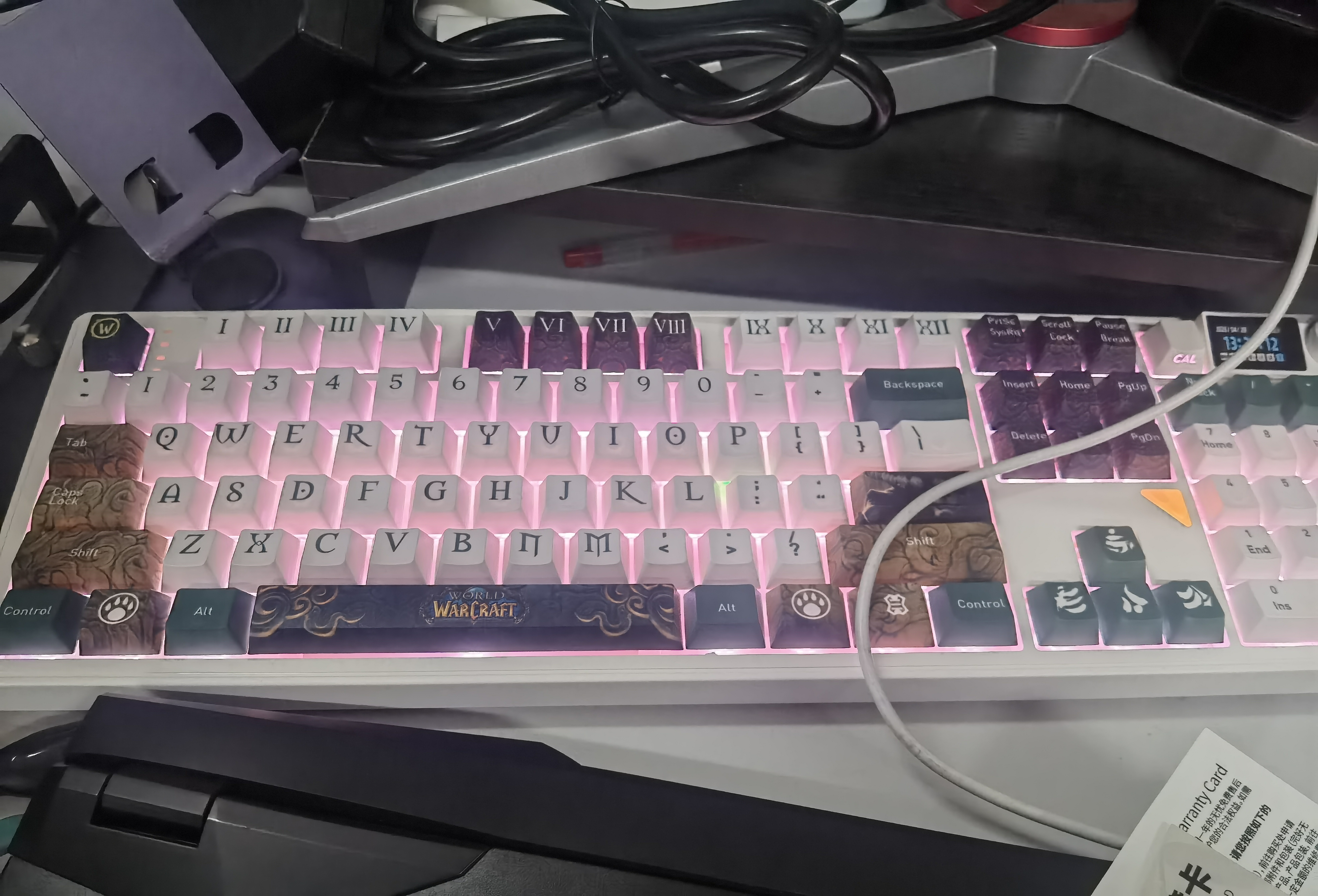HELLO GANSSGANSS 3104TPro/3087T/3108TPro 客制化机械键盘高斯三模无线蓝牙2.4G有线热插拔办公游戏 3108TPRO 【侧透白蓝键帽】 KTT静音红轴 实拍图