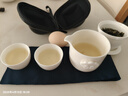 智典 羊脂玉白瓷旅行茶具套装便携式包户外一壶二三杯快客杯过滤茶壶 羊脂玉快客一壶二杯-祥云 实拍图