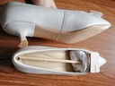 百丽（Belle）高跟鞋女细跟商场同款通勤方扣猫跟单鞋A8X1DAQ4 米白 37 (235mm) 实拍图