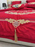 水晶家纺210支纯棉百子图婚庆四件套全棉喜被结婚六件套床上用品 百福喜宴 1.8m床盖款四件套 实拍图
