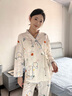 家の时光（Ht-home）夏季薄款月子服孕妇睡衣产妇哺乳衣产后喂奶衣产妇待产家居服套装 【双层纱布 亲肤柔软】小蓝鸭 M码 推荐95-125斤 实拍图