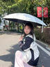 左都（ZUODU）太阳伞防晒防紫外线超轻小巧便携防晒女黑胶晴雨两用口袋遮阳伞 【云朵白-布套款】烫金爱心伞面+超强复合防晒面料 实拍图