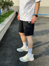 匹克运动短裤男夏季宽松透气薄款针织五分裤休闲短裤跑步运动裤男裤子 黑色 M (170) 实拍图