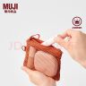 无印良品（MUJI）再生聚酯纤维 双拉链包收纳袋 居家旅行数据线小收纳包便携零钱包 橙色/S/长13.5*宽10cm 实拍图