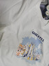 熙世界（sllsky）灯笼七分袖印花T恤女秋2025新款时尚减龄中袖天丝体恤上衣 流沙白 2XL 实拍图
