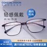 依视路（ESSILOR） 新款商务男镜架时尚潮流镜框女配依视路镜片近视定制眼镜 钛+金属-全框-4021BK-黑色 镜框+依视路膜岩非球面1.60现片 实拍图