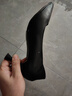 贞喜气法式尖头细跟单鞋女黑色软皮高跟鞋舒适气质百搭职业工作鞋礼仪 黑色 6cm 38 后跟可踩 实拍图