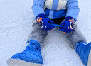 牧萌儿童手套滑雪手套男童骑行防水小孩玩雪卡通保暖手套 宝蓝色 S 实拍图
