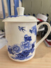 盛天下景德镇陶瓷茶杯带盖骨瓷杯青花水杯办公杯礼品杯会议杯子定制 青花牡丹500ML 实拍图