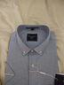 罗蒙牛津纺纯色翻领修身短袖衬衫男士夏季中青年商务休闲薄款透气衬衣 浅兰 41 实拍图