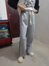 G.DUCKKIDS小黄鸭童装女童裤子春秋季新款儿童运动裤时尚百搭大童女孩阔腿裤 织带阔腿裤灰色 160 尺码13~14岁【150-160cm】 实拍图