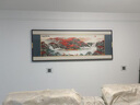 质觉纯手工苏绣新中式山水牡丹刺绣挂画客厅办公室沙发背景墙装饰画 鸿运当头C款 画框尺寸：85×225cm 左右喷金+胡桃木 实拍图