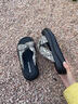 回力凉拖鞋女2025冬季外穿勃肯厚底一字软底百搭内增高海边沙滩鞋子女 米黑 38 实拍图