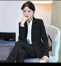 普妮姿黑色小西装套装女新款职业装大学生职场面试正装工作服西服外套秋 黑色西装+白色衬衫+西裤 4XL 【建议138-147斤】 实拍图