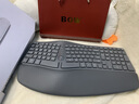 B.O.W人体工程学三模无线蓝牙键盘垂直鼠标套装软垫手托可充电笔记本电脑外设台式静音办公游戏打字键鼠 人体工学三模键盘丨太空灰丨108键充电款 实拍图