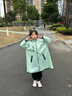 备美儿童雨衣连体男童女孩全身防水小学生上学专用幼儿园带书包位雨披 山野绿【升级拉链+送手提袋】 XL 1件 （100-120cm） 实拍图