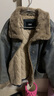 森马（Semir）牛仔棉服女拼接毛领美式复古2024冬宽松毛边夹克街头109724108017 实拍图