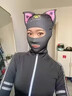 ZKHE游泳防晒面罩潜水头套遮阳防晒脸基尼护脸颈沙滩海边冲浪浮潜水帽 【全脸包裹】游泳防晒面罩 【成人款】漫幕黑 实拍图