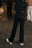 帛芮微喇休闲裤女2025秋款高腰垂感显腿长女士黑色西装裤子 实拍图