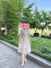 琴莫中年妈妈夏装连衣裙2026新款中老年女国风雪纺裙洋气夏季短袖裙子 杏色 2XL （建议105-120斤） 晒单实拍图