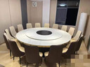 酒店餐桌大圆桌电动转盘岩板16人20人餐厅火锅桌带电磁炉别墅家用 定制款 实拍图
