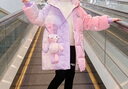G.duck品牌童装女童羽绒棉服免洗冬装2023新款洋气儿童棉服大童女孩冬装 粉紫色 150 cm适合140-150cm年龄9-10岁 实拍图
