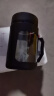 玻璃水杯商务杯大容量男女生带盖泡茶饮水礼品杯家用把手杯 黑色 500ml 1只 实拍图