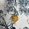 中国黄金（CHINA GOLD）牡丹花黄金吊坠女款足金吊坠挂坠七夕妇女节礼物送女友送老婆妈妈 牡丹花》黄金吊坠1g》【赠镀金银链】 实拍图