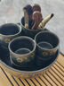 正扬石磨自动茶具套装家用亚光西域风情懒人泡茶壶冲茶器复古功夫陶瓷 亚光(风情)六杯+茶道洗+长琴黑 实拍图