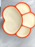 COOKSS 宝宝餐盘硅胶婴儿学吃饭分格儿童餐具辅食碗餐盘带吸盘 双拼橙 实拍图
