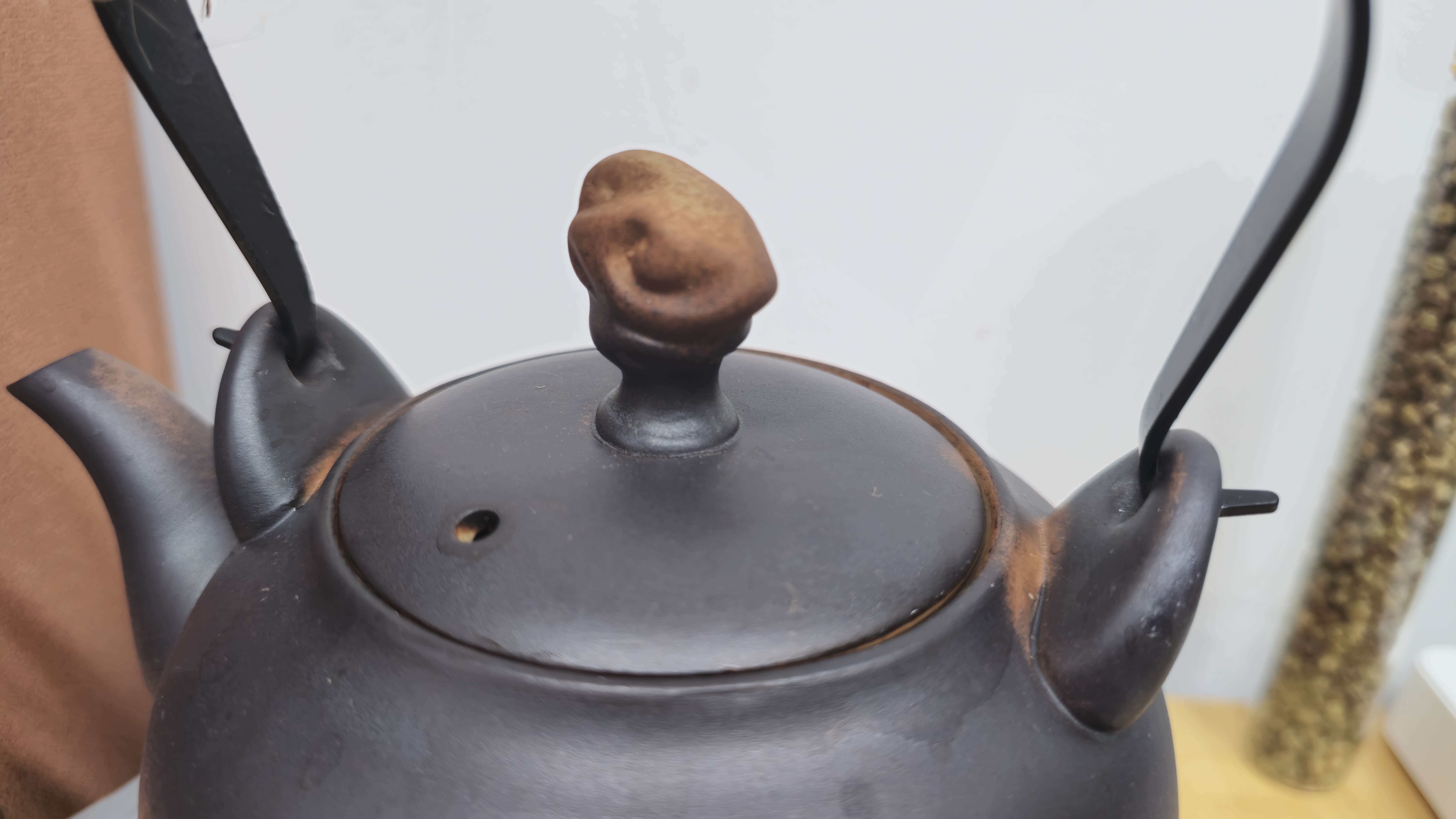 容山堂粗陶茶壶煮茶器茶具套装泡茶壶烧水壶电陶炉围炉煮茶碳炉酒精炉 粗陶提梁壶-祥云钮 780ml 实拍图
